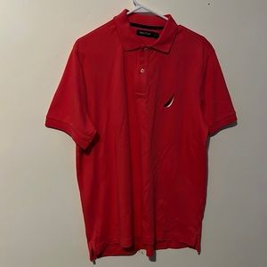 Nautica Salmon Colored Two Button Short Sleeve Polo